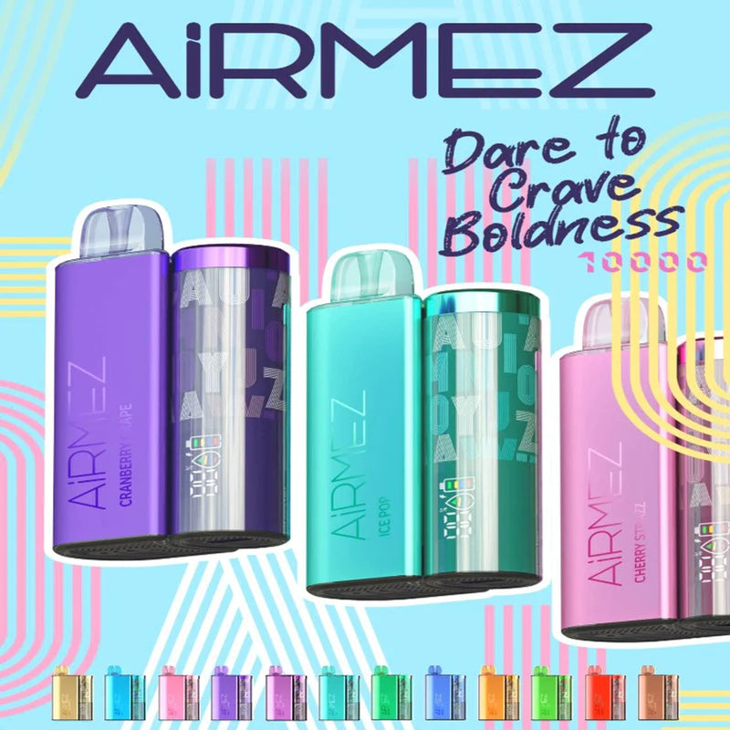 AIRMEZ 10000 PUFFS 20ML RECHARGEABLE DISPOSABLE VAPE 10CT/DISLAY