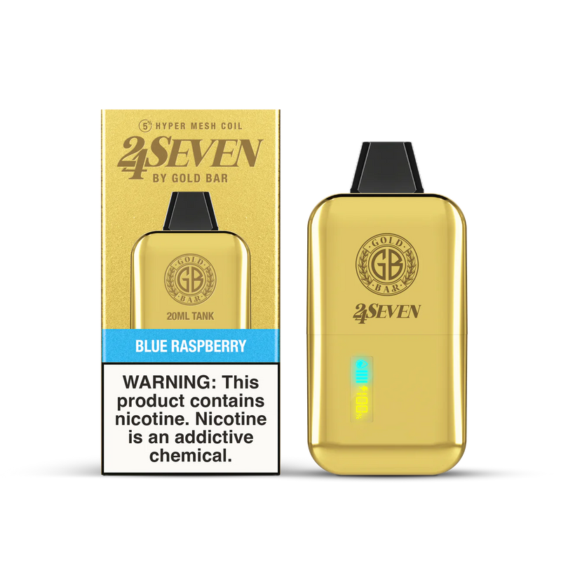 GOLD BAR 24K PUFF RECHARGEABLE DISPOSABLE VAPE 5CT/DISPLAY