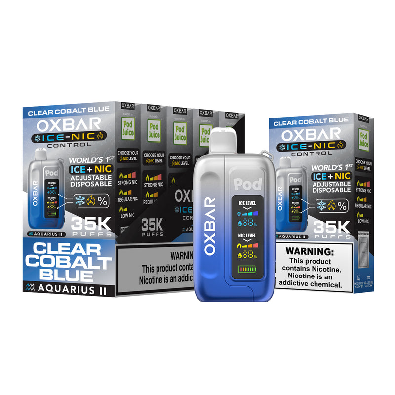 OXBAR ICE-NIC ADJUSTABLE 35K PUFFS RECHARGEABLE DISPOSABLE VAPE 5CT/DISPLAY