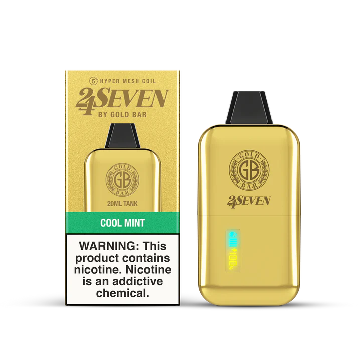 GOLD BAR 24K PUFF RECHARGEABLE DISPOSABLE VAPE 5CT/DISPLAY