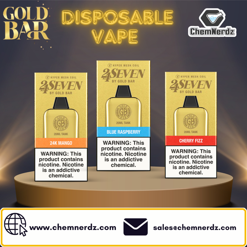 GOLD BAR 24K PUFF RECHARGEABLE DISPOSABLE VAPE 5CT/DISPLAY