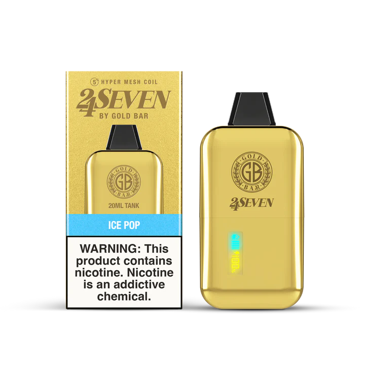 GOLD BAR 24K PUFF RECHARGEABLE DISPOSABLE VAPE 5CT/DISPLAY