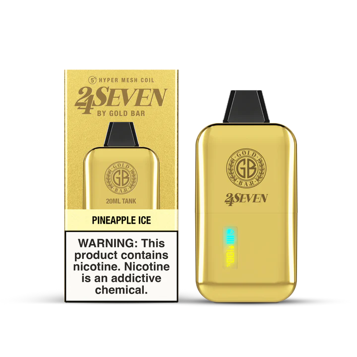 GOLD BAR 24K PUFF RECHARGEABLE DISPOSABLE VAPE 5CT/DISPLAY