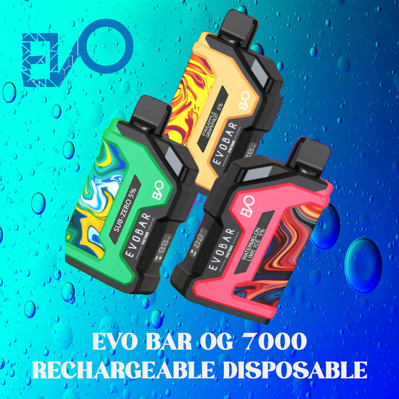 EVO BAR OG 7000 RECHARGEABLE DISPOSABLE VAPE 5CT/DISPLAY