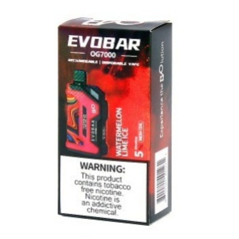 EVO BAR OG 7000 RECHARGEABLE DISPOSABLE VAPE 5CT/DISPLAY