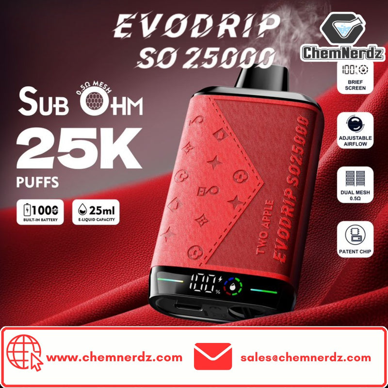 EVO DRIP 1% SO25000 PUFFS RECHARGEABLE DISPOSABLE 5CT/DISPLAY