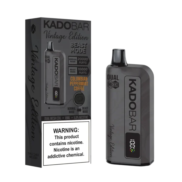 KADO BAR VINTAGE EDITION 20K PUFF RECHAREGEABLE DISPOSABLE 5CT/DISPLAY