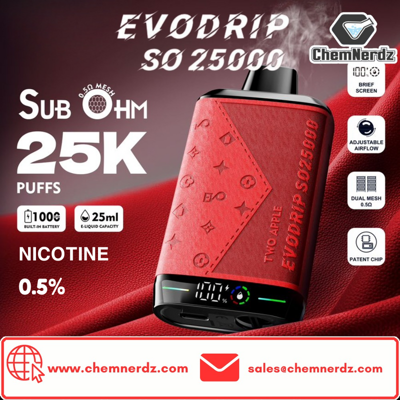 EVO DRIP 0.5% SO25000 PUFFS RECHARGEABLE DISPOSABLE VAPE 5CT/DISPLAY