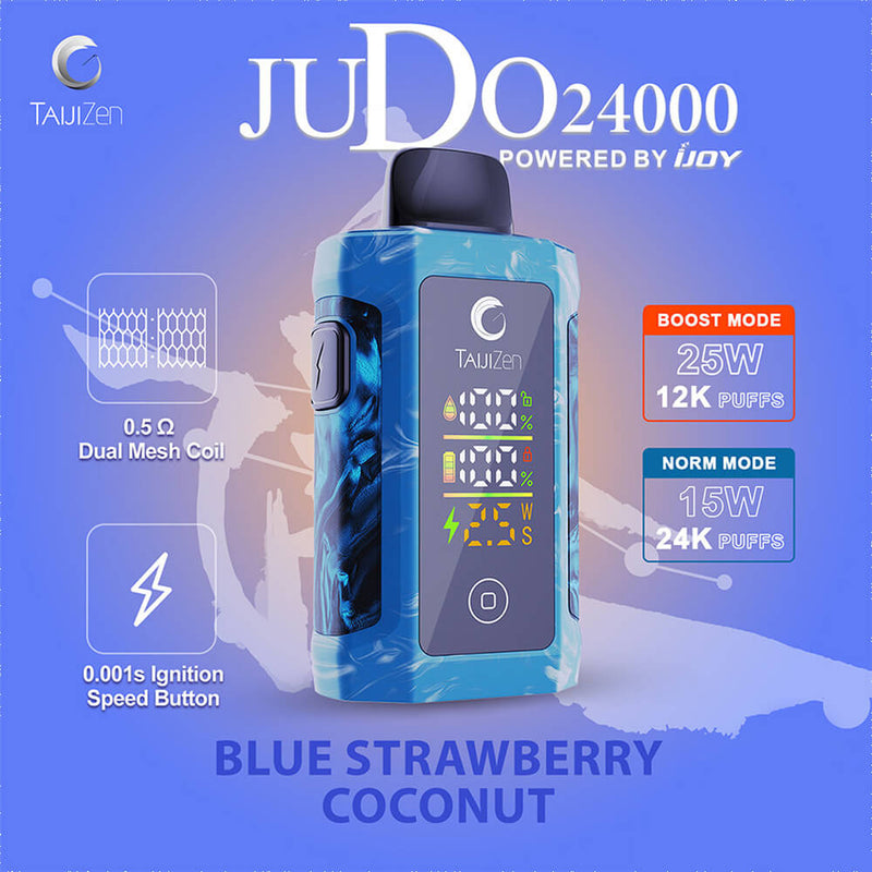 JUDO BY IJOY RECHARGEABLE DISPOSABLE VAPE 24000 PUFFS 5CT/DISPLAY