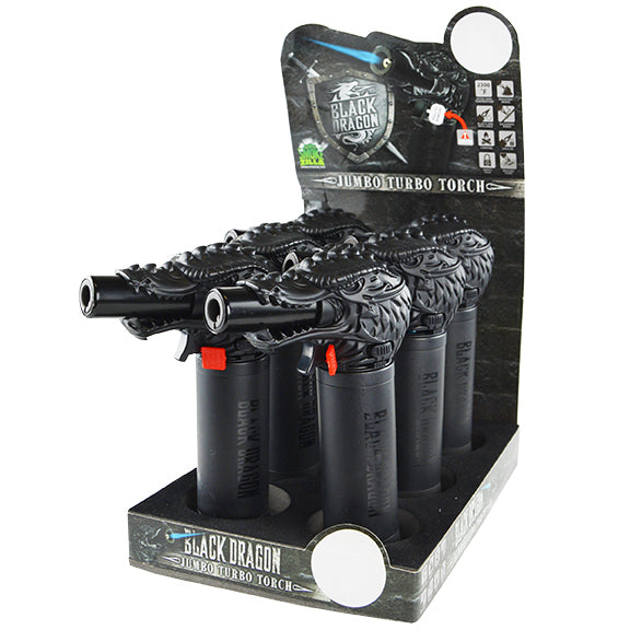 SMOKEZILLA 022091 BLACK DRAGON JUMBO TORCH 6/DISPLAY